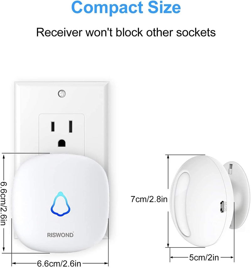 AMHEY Wireless Motion Sensor Door Chime: Indoor Motion Detector Alarm Business Entry Doorbell Store Entrance Alert Bell Buzzer (1000Ft Range, 32 Tunes, 5 Level Volume) 2 Sensors 1 Receiver - Image 5